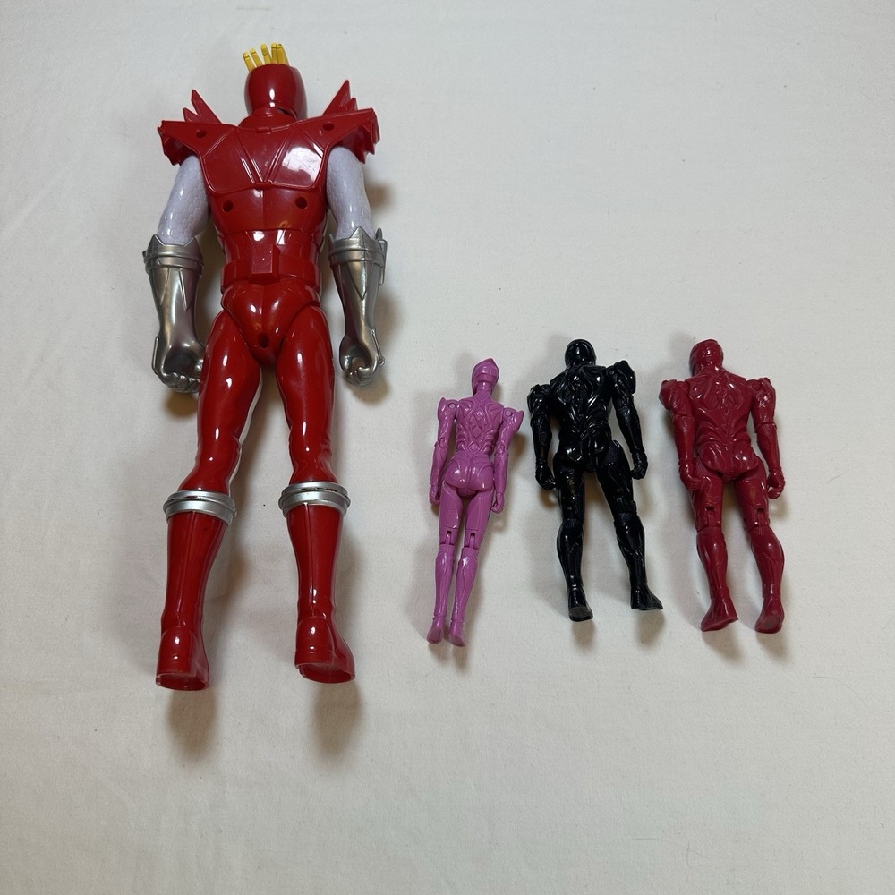 Power Rangers Dino Charge Red Power Ranger Action Figure Toy 12", 5" Rangers (3) - Picture 2 of 2